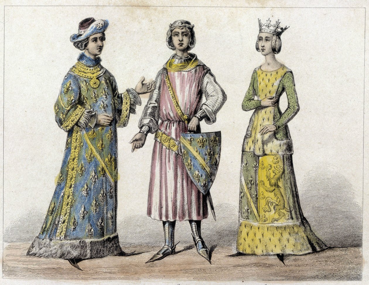 Robert av Frankrike och Beatrice av Bourgogne, hans hustru, Frankrikes kung. av French School