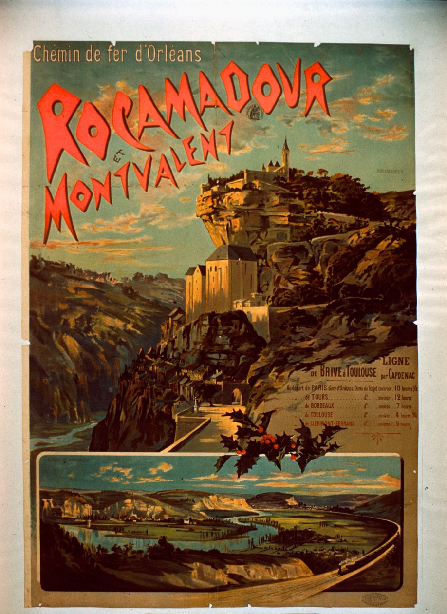 Rocamadour och Montvalent, c.1900 av French School