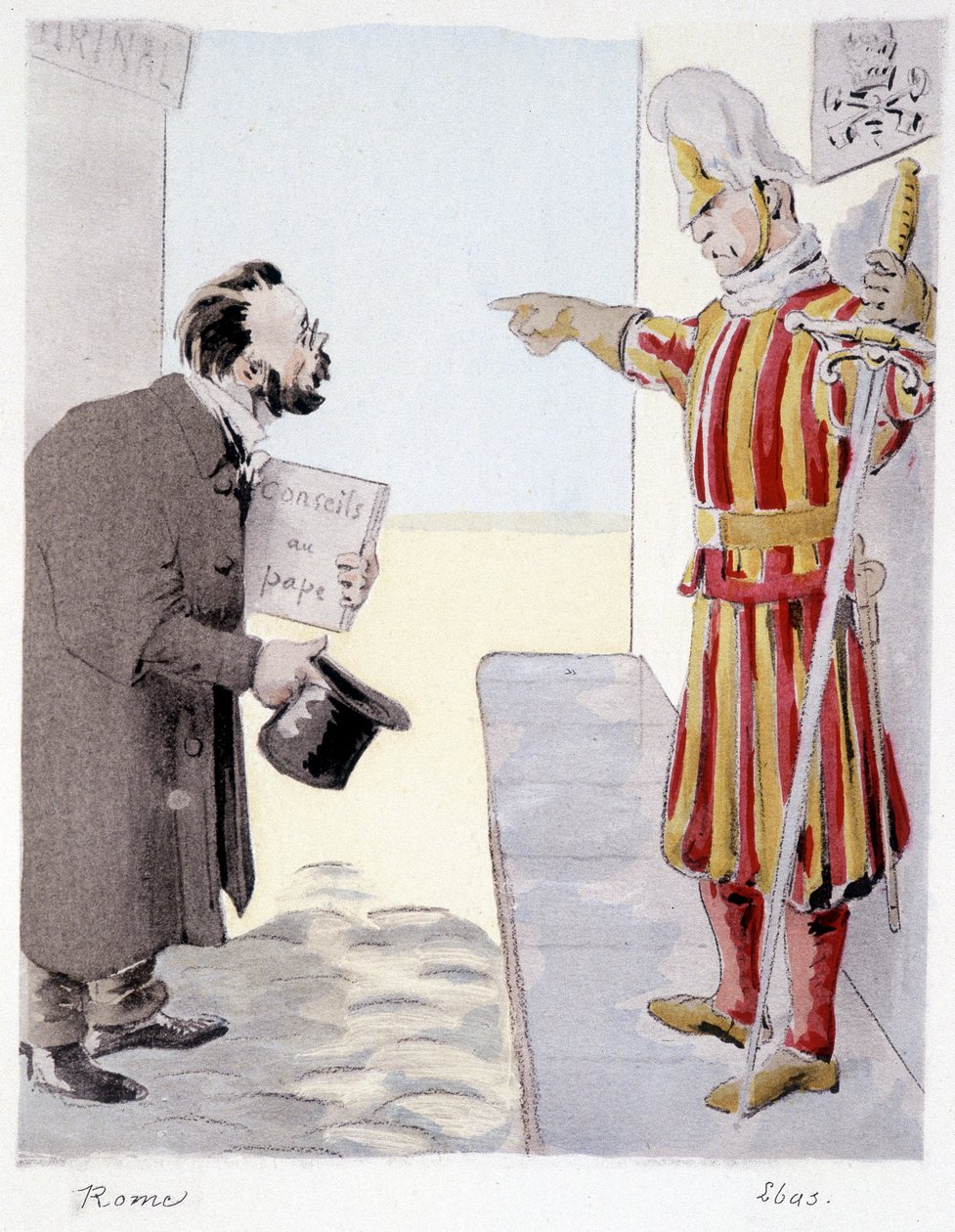 Rom - i ""Zola: 32 karikatyrer lustrant les romances de Zola"" av Lebourgeois, ed. Bernard & Cie, Paris av French School