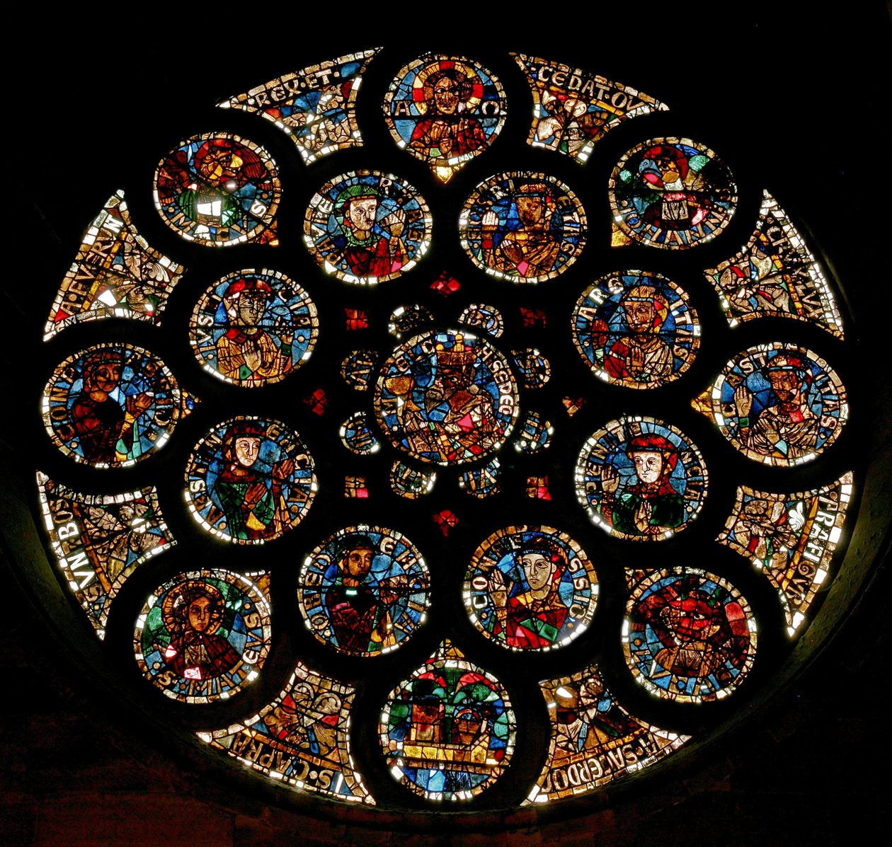 Rosenfönster som visar det nya förbundet, c.1235 av French School