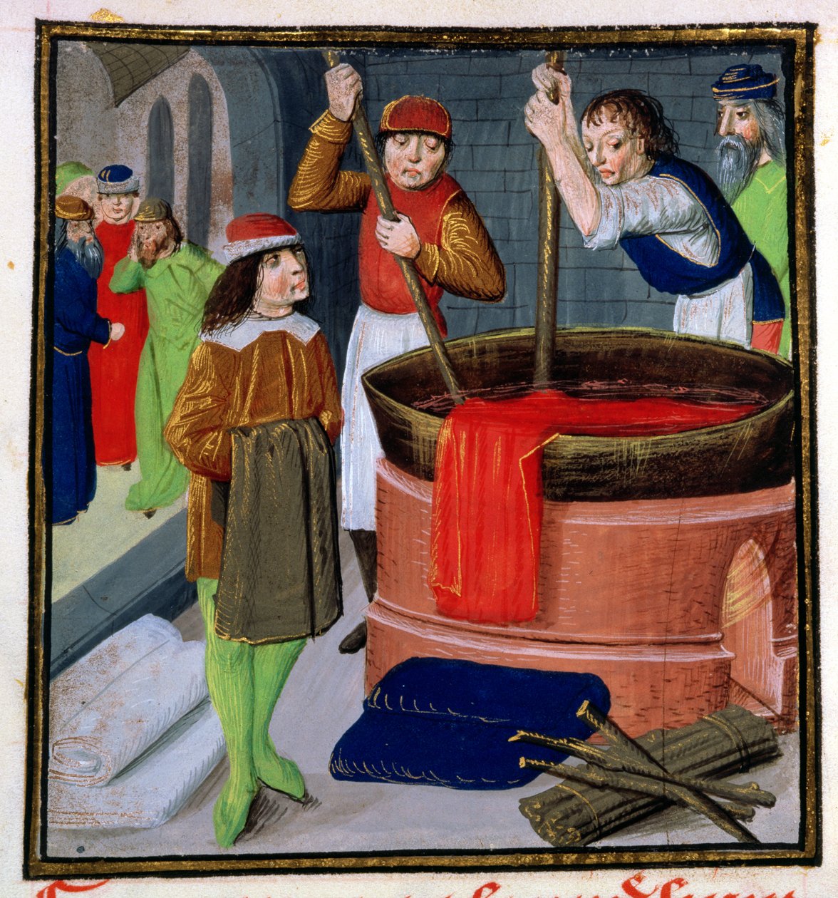 Roy 15 E III f.269 Färgduk, från Des Proprietes des Choses av Bartholomeus Anglicus av French School