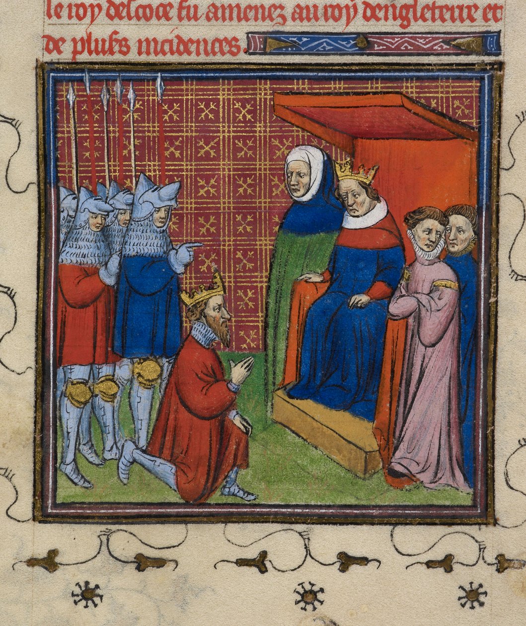 Royal 20 C.V11 John Baliol före Edward I, illustration från 