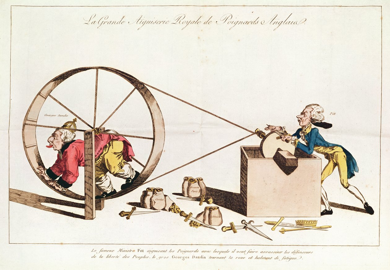 Royal Sharpening Service for Sharpening English Daggers, 1794 (handfärgad etsning) av French School