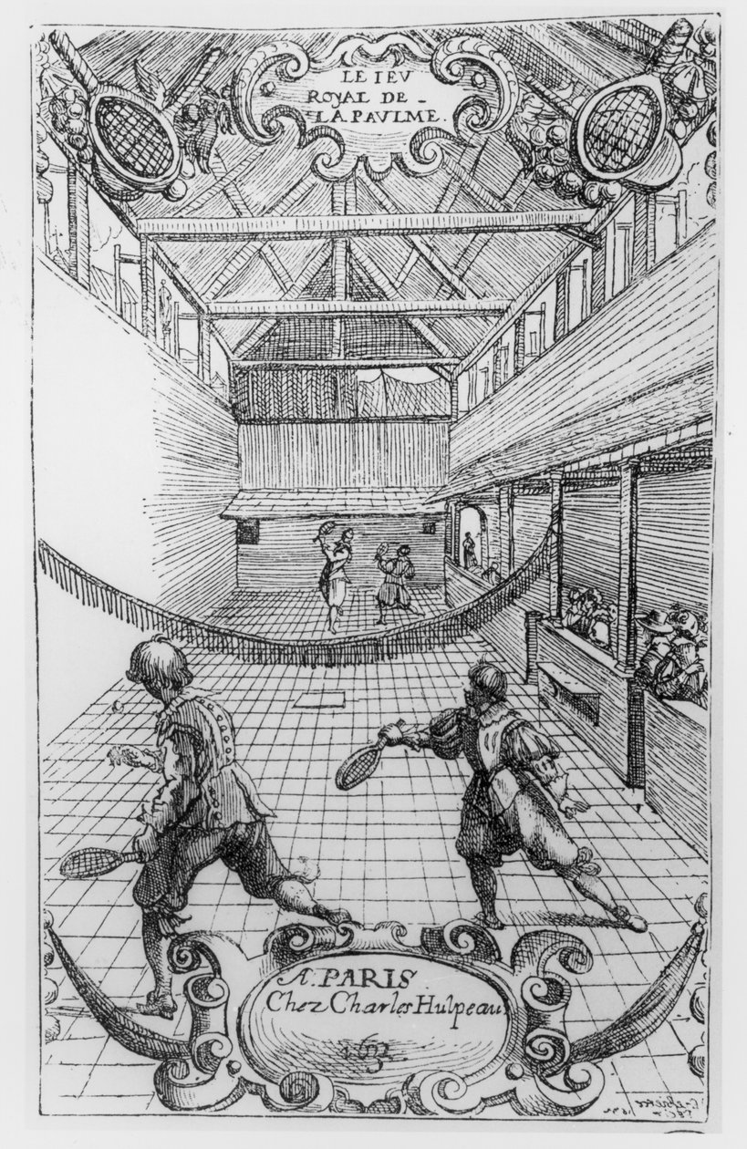 Royal Tennis, frontispice från Jeu Royal de la Paume, 1632 av French School