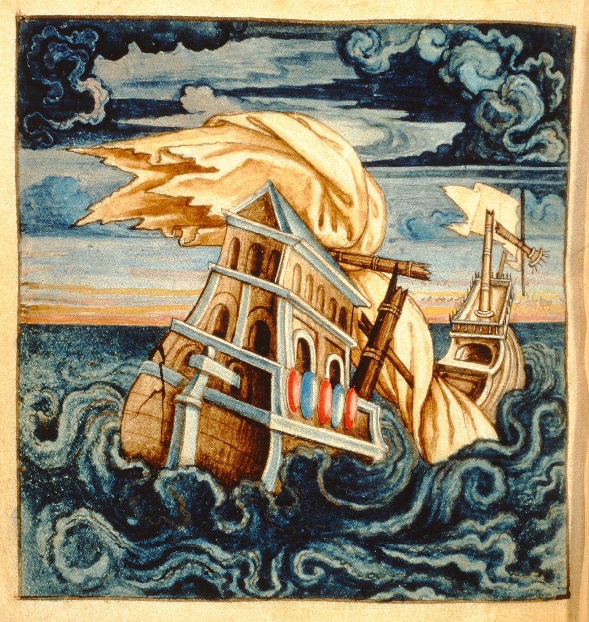 SMM2 s.11 Skeppsbrott, från Theatre des Vices et Vertus, av Jan van der Noot (ca 1539-95) av French School