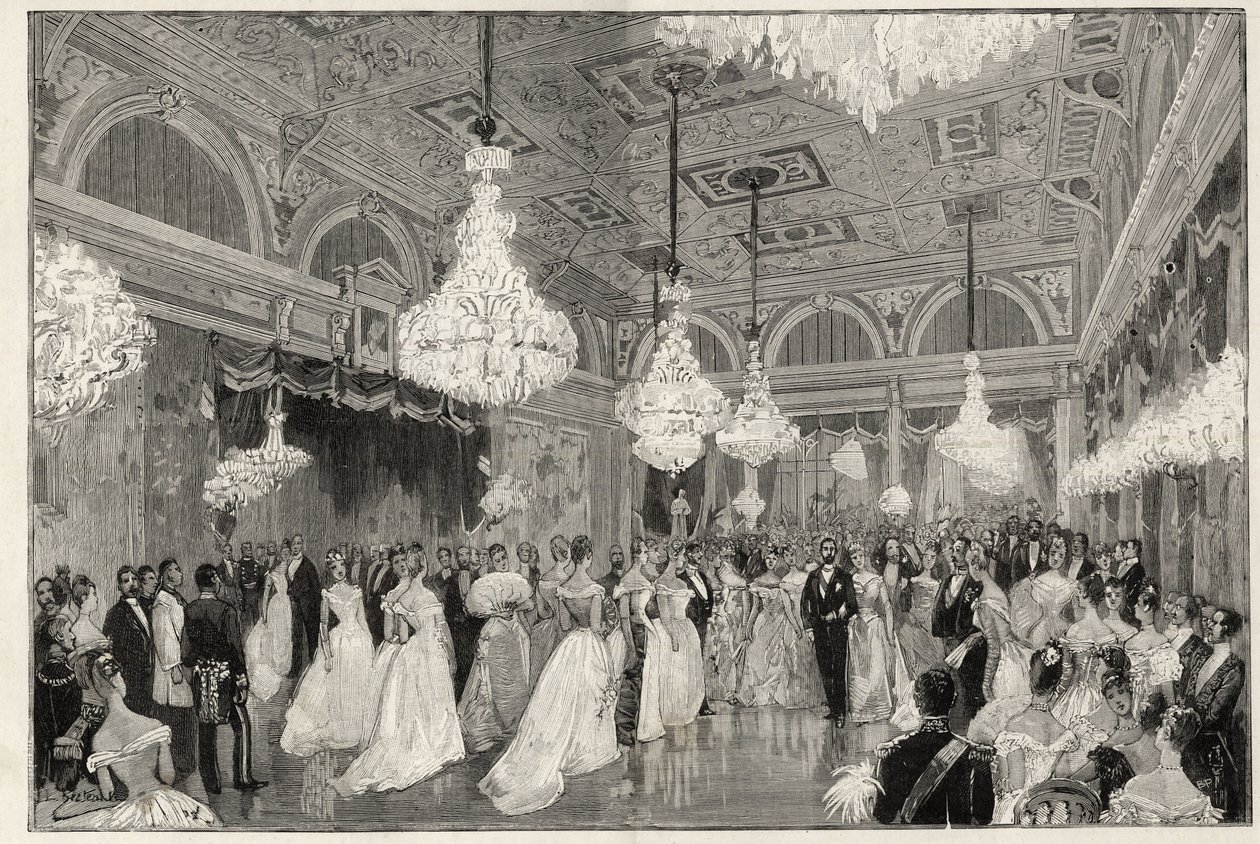 Sadi Carnot (1837-1894) Frankrikes president från 1887 till 1894 och hans hustru i Elysee-palatset - Sadi Carnot, Frankrikes president och hans fru - Presidentens högtider - den nya balsalen i Palais de L