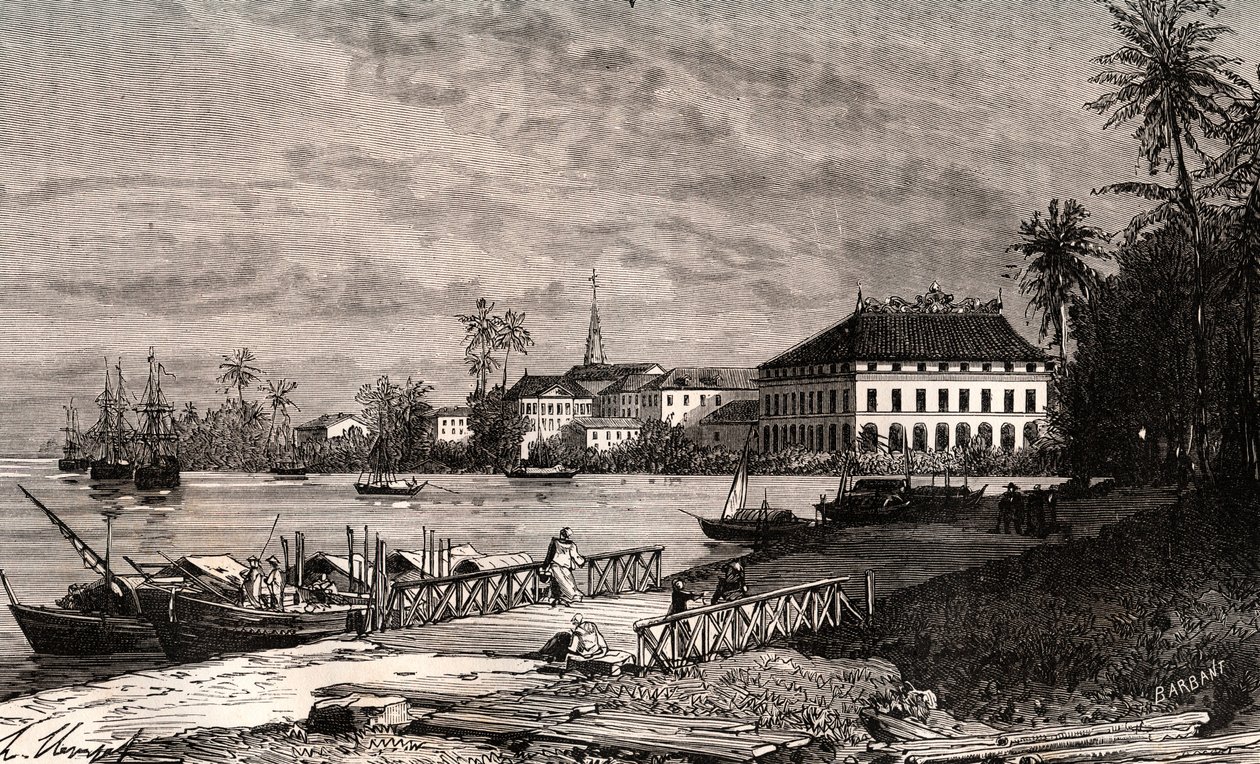 Saigon - Vietnam - Ho-Chi-Minh City (Ho Chi Minh City) - gravyr i "La France illustree: geografi, historia, statistisk administration" av V.-A. Malt-brunt. 1884 av French School