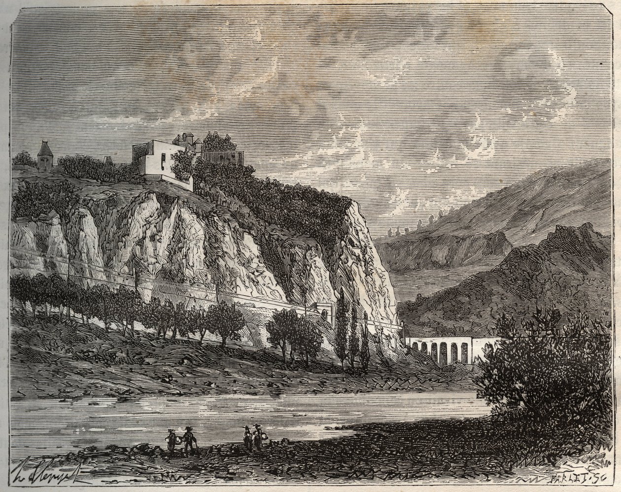 Saint-Paul-en-Cornillon (Saint Paul en Cornillon) - Loire, i regionen Rhône-Alpes - gravyr i "La France illustree: geografi, historia, statistisk administration" av V.-A. Malt-brunt. 1884 av French School