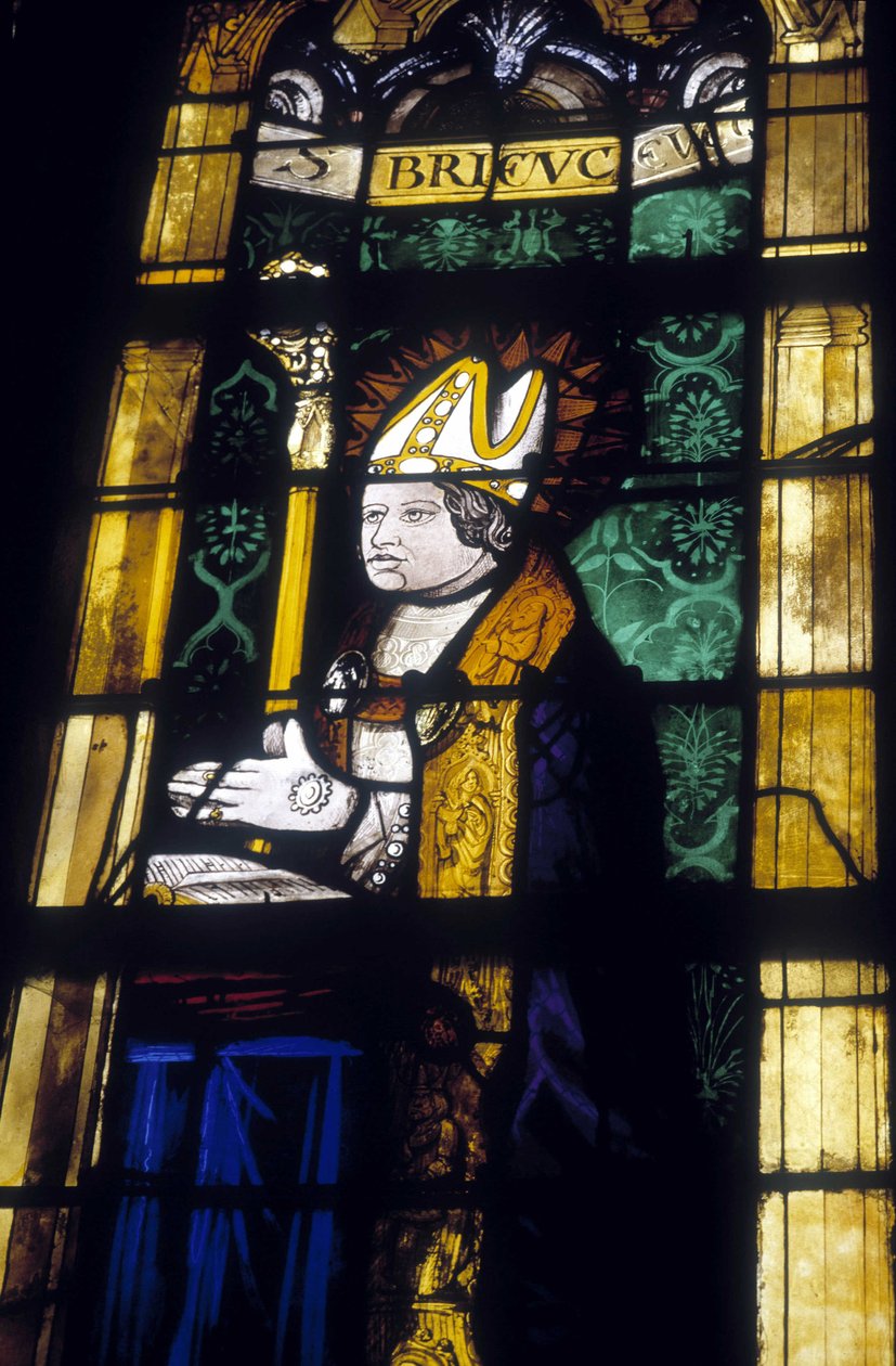 Saint Brieuc - målat glas från Church of Saint Saviour of Dinan av French School