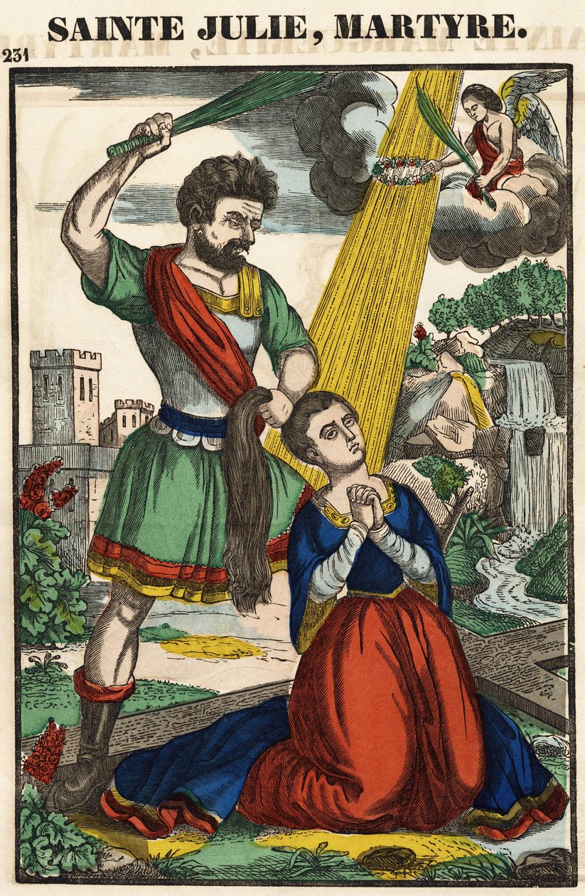 Saint Julia, martyrskap, XIX-talet spinal bild. av French School