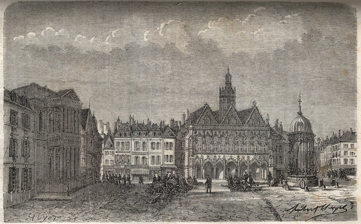 Saint Quentin (Saint-Quentin) departementet Aisne - gravyr i "Histoire de France" av Victor Duruy (1811-1894) - 1882 av French School