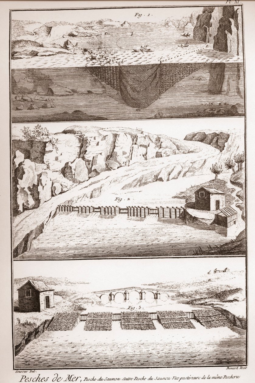 Laxfisketekniker - Encyclopedia or Dictionary of the Sciences, Arts and Professions av Denis Diderot (1713-1784) och Jean d