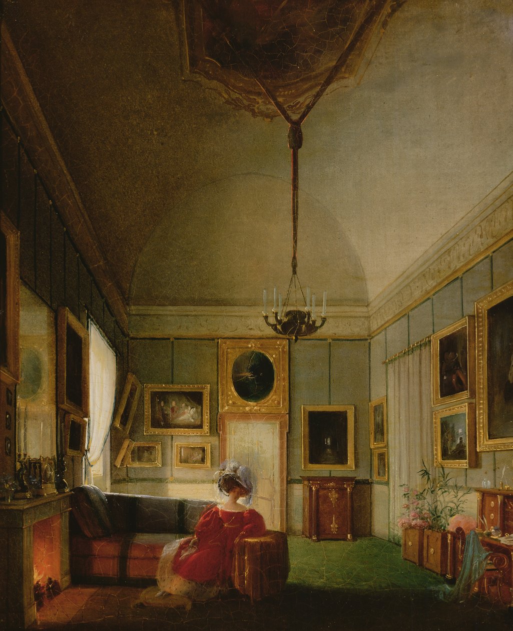 Salongen av Hortense de Beauharnais (1783-1837) i Arenenberg av French School