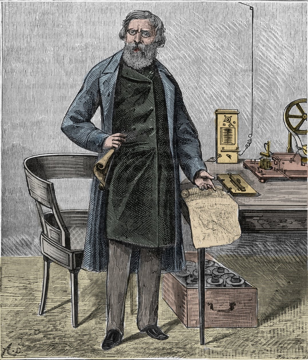 Samuel F B Morse, amerikansk konstnär och uppfinnaren av morsekoden - Portrait de l