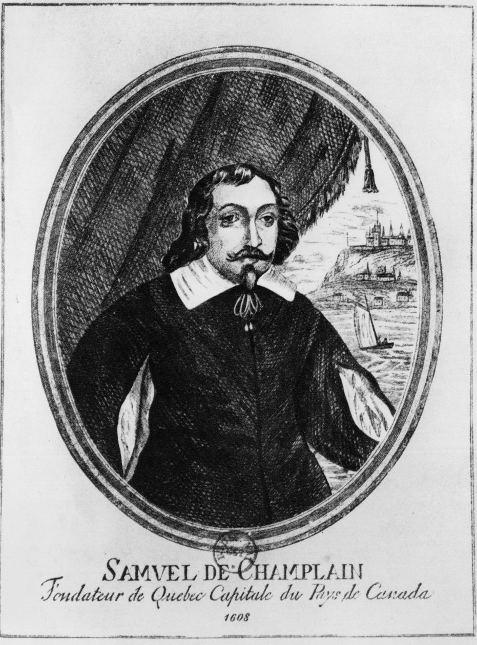 Samuel de Champlain (1570-1635), anonym gravyr. av French School