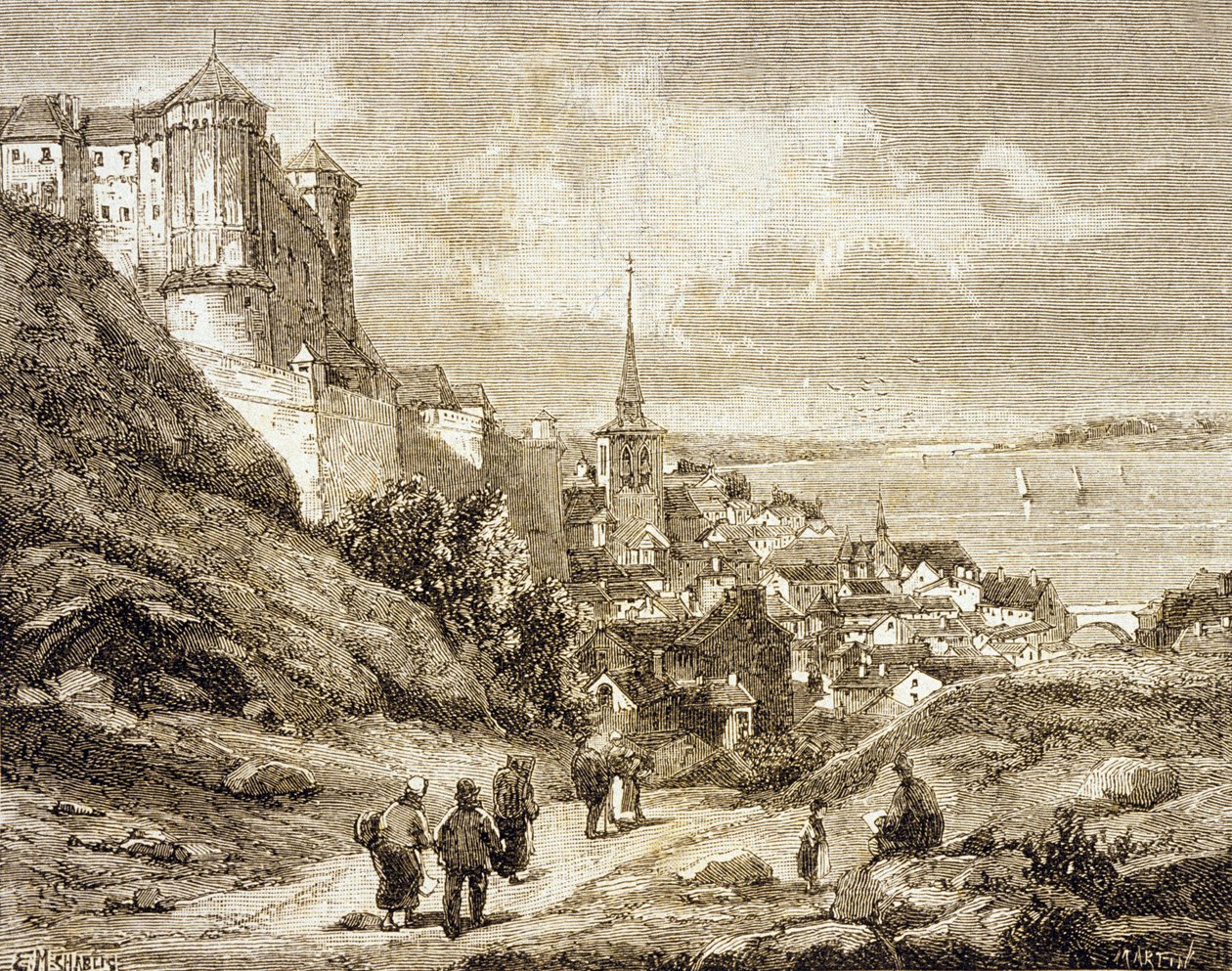 Saumur, Frankrike (gravyr) av French School