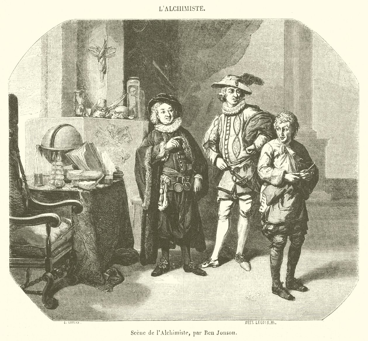 Alkemistens scen (gravyr) av French School