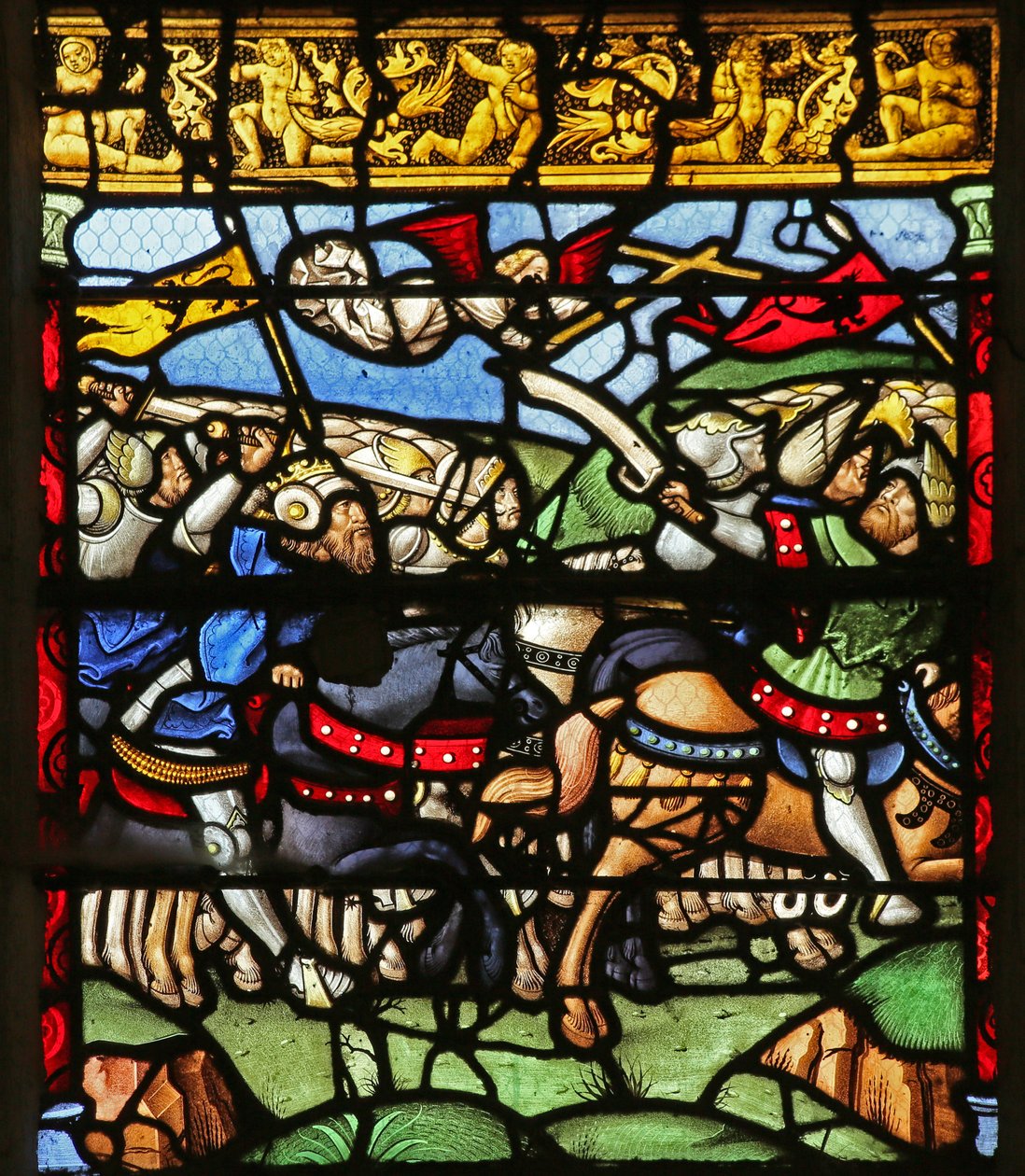 Scen från legenden om The Cross: kampen mot Maxence av French School