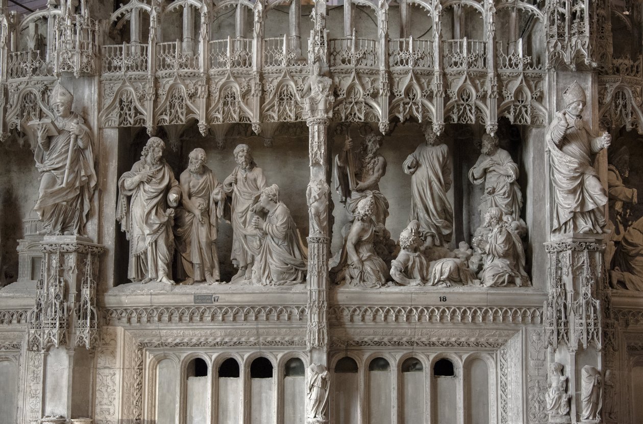 Scen för kören i katedralen i Chartres: förvandling, jesus och kananéerna av French School