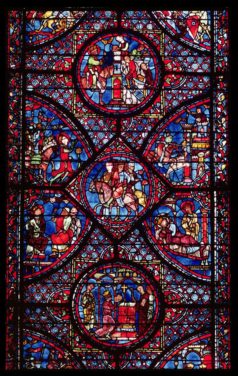 Scener ur Karl den Stores liv (747-814) från ambulatoriet, ca 1215-25 av French School