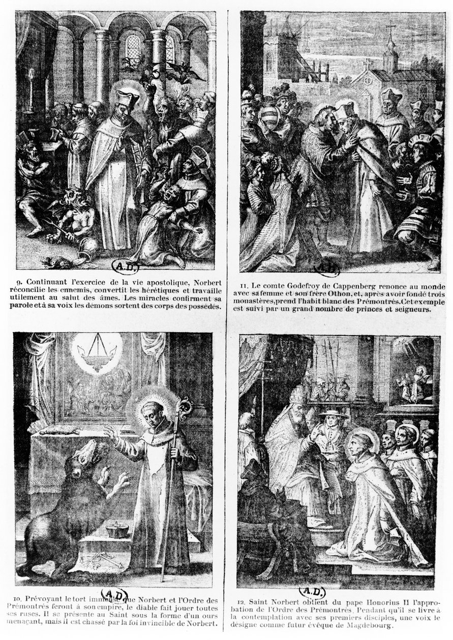 Scener från livet av Saint Norbert, grundare av den premonstratensiska kanonorden regelbundet av French School