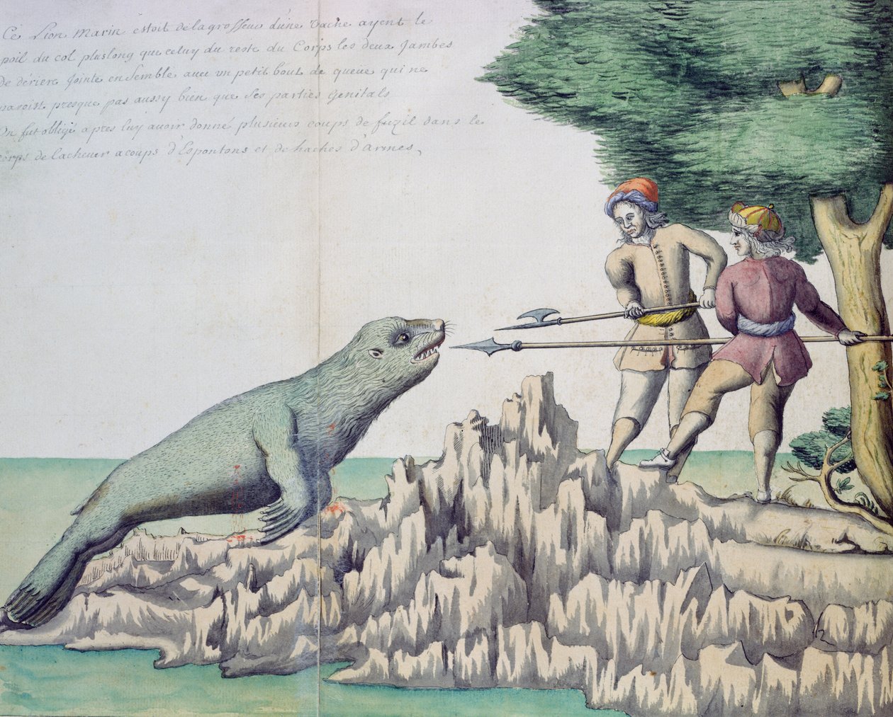 Sjölejon nära Magellansundet (wc på papper) av French School