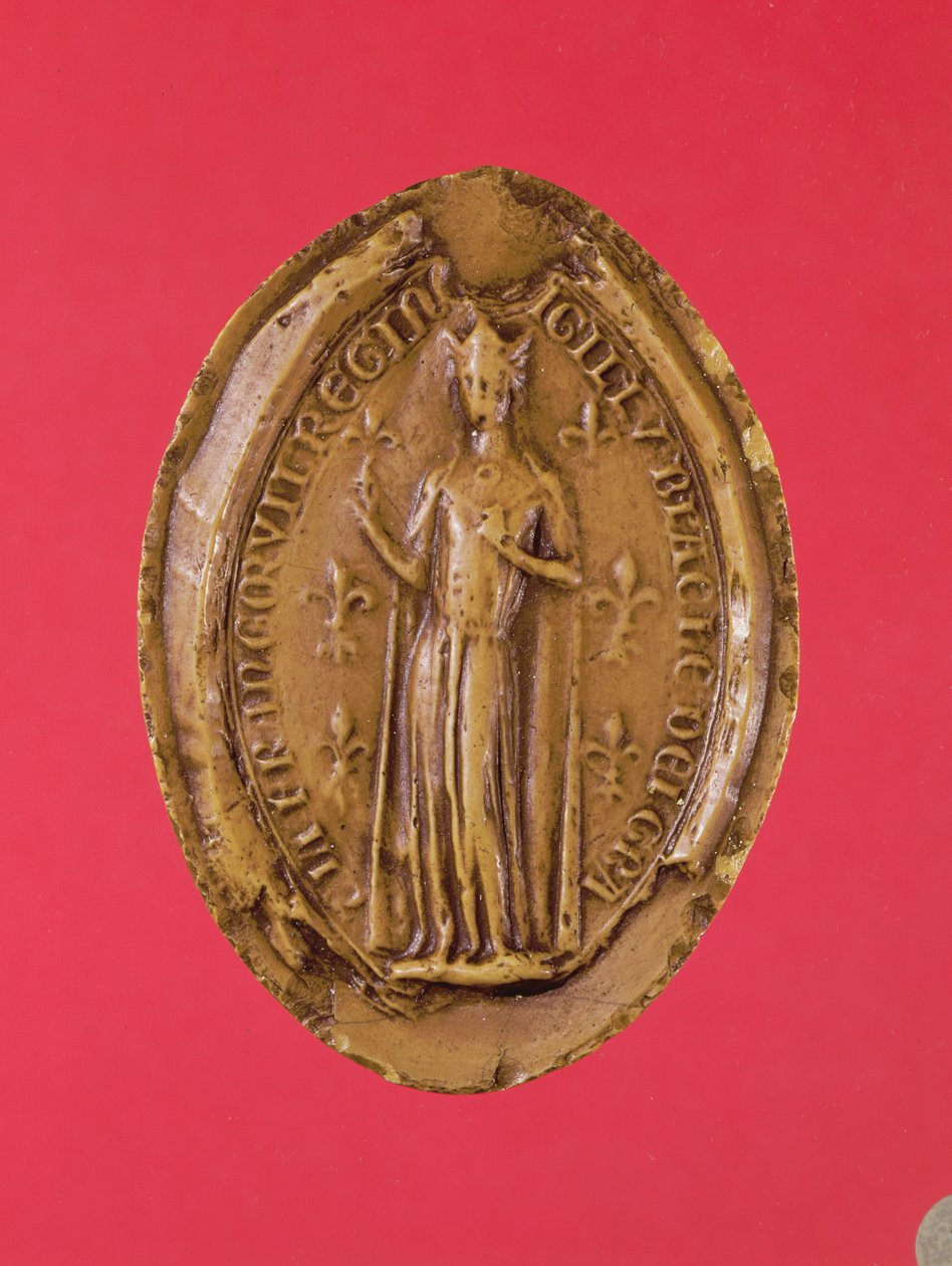 Sigill från Blanche av Kastilien (1188-1252) (vax) av French School