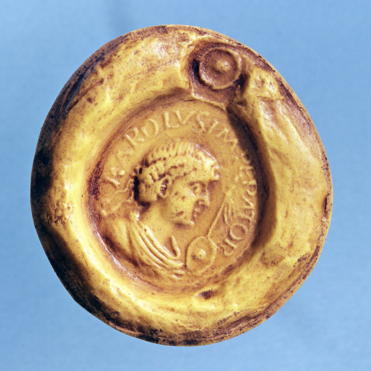 Sigill av Karl III (839-888) den fete, Frankrikes kung och den helige romerske kejsaren, 900-talet av French School