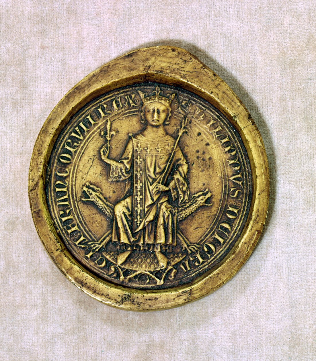 Sigill av Philippe III (1245-85) den djärve, 1272 (vax) av French School