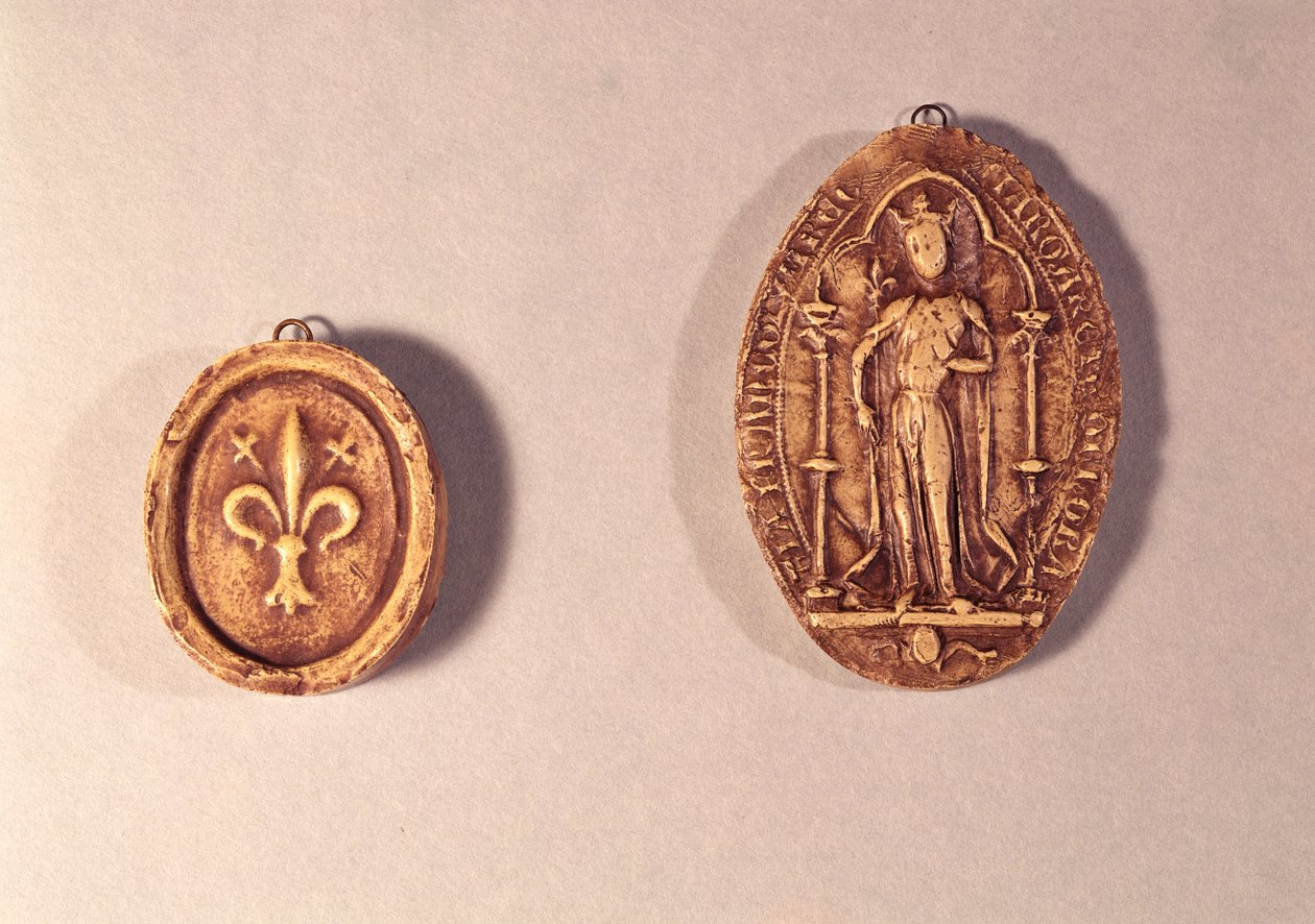 Sigill av Marguerite de Provence (1221-95) 1284 (vax) av French School