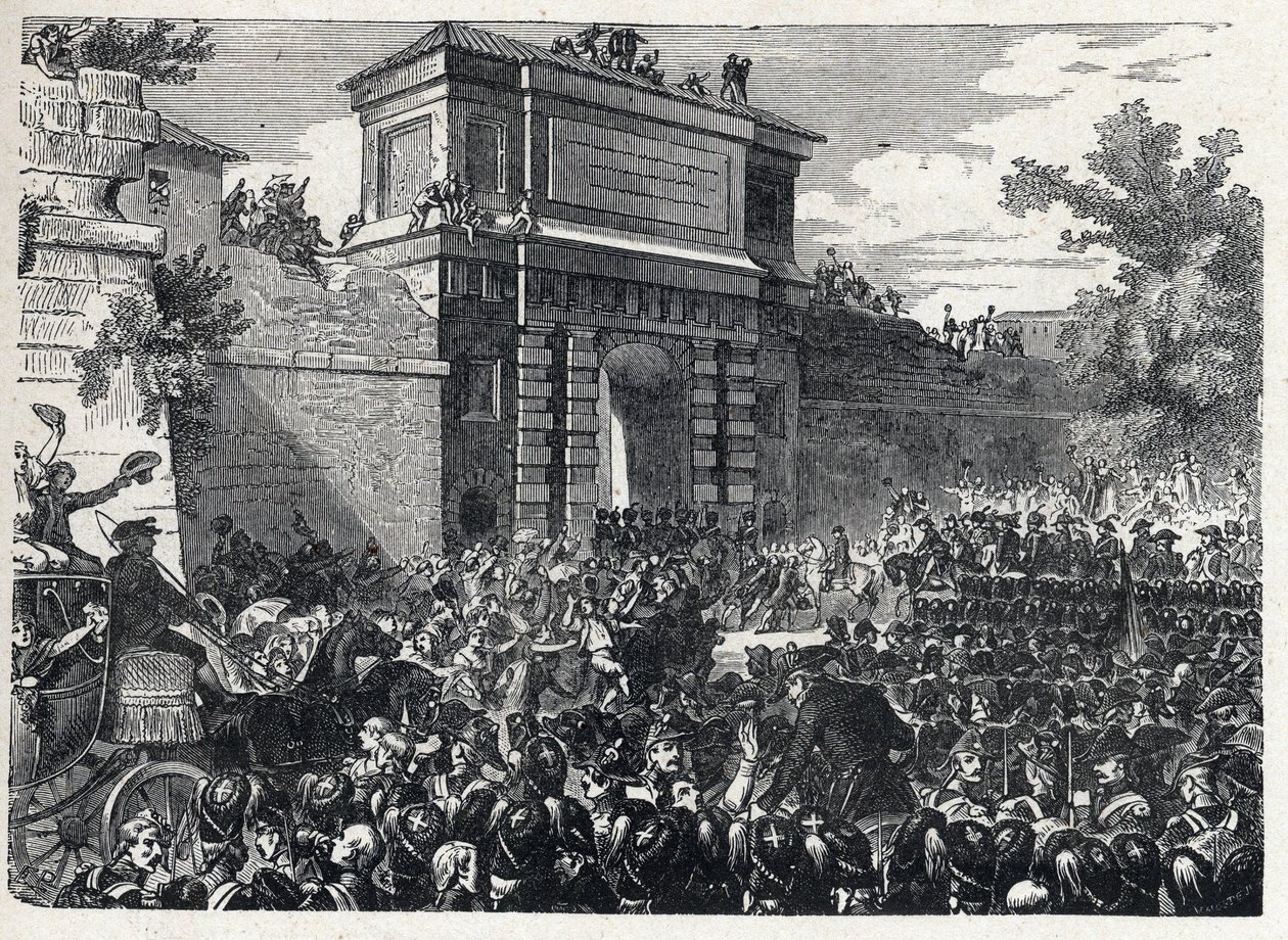 Andra koalitionen: slaget vid Hohenlinden (nära München, Tyskland) den 12 Frimaire år IX (3 december 1800) mellan de franska trupperna av general Jean Victor (Jean-Victor) Moreau och de österrikiska och bayerska styrkorna under befäl av ärkehertig Jean Bap av French School