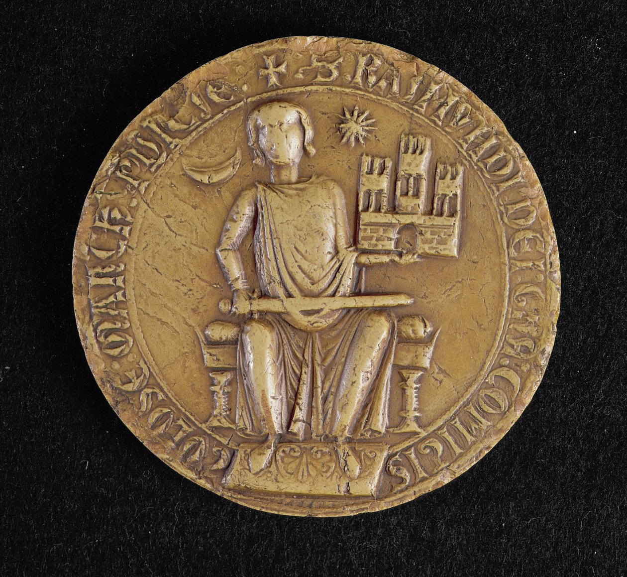 Andra sigill av Raymond VII (1197-1249) från Toulouse (vax) av French School