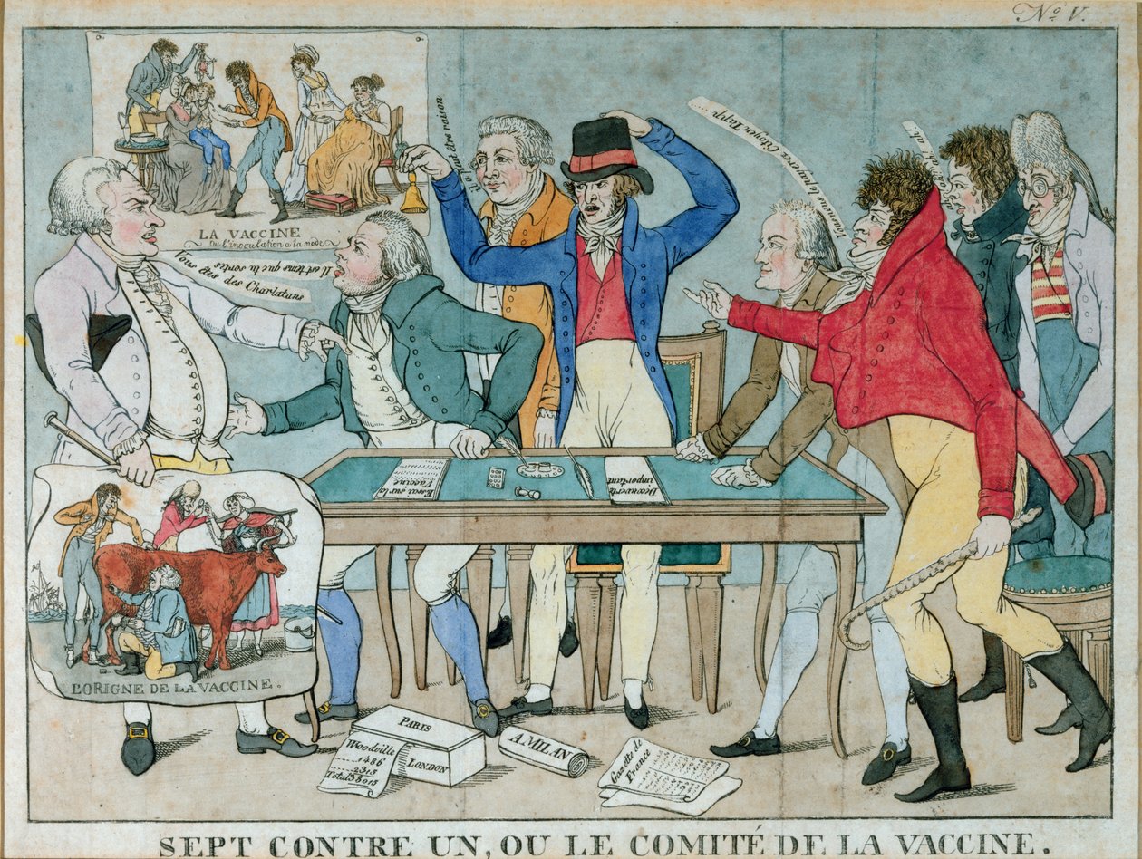 Sju mot en, eller Vaccinkommittén, ca 1800 av French School