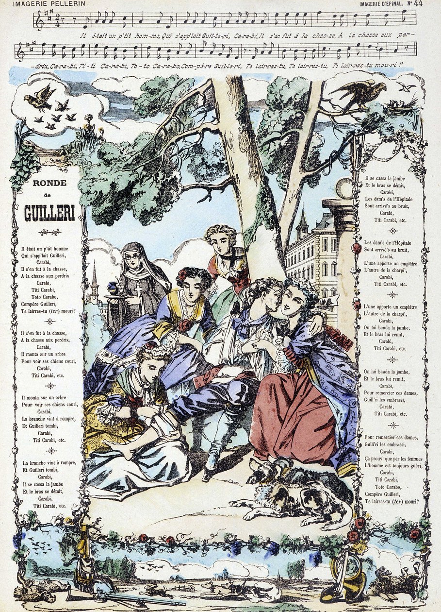 Noter till låten "" Ronde de Guilleri"" - bild av Epinal av French School