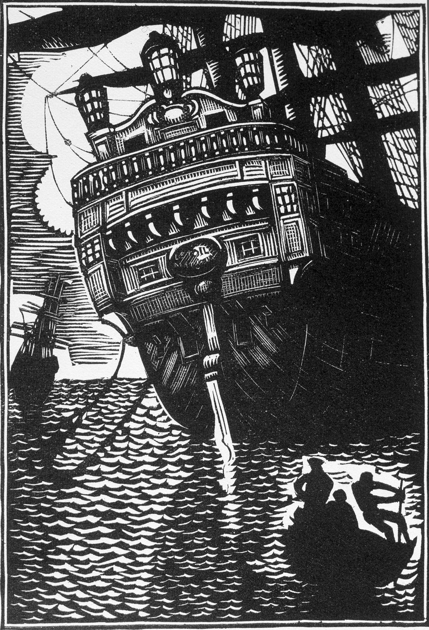 Fartyg. Illustration av romanen "A bord de l