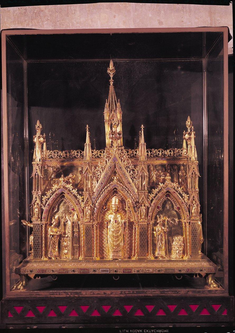 Shrine of St. Taurinus, 1240-55 (guld, koppar och emalj) av French School