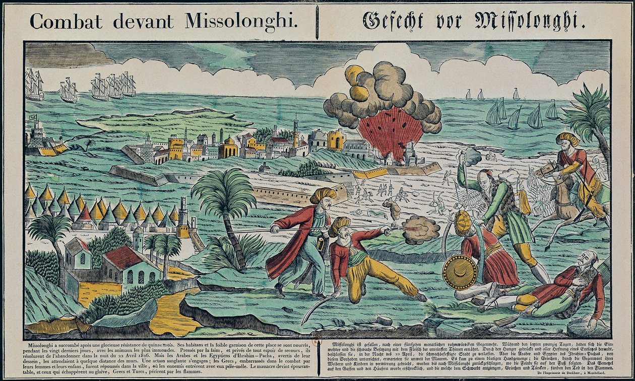 Belägringen av Missolonghi, 22 april 1826 av French School