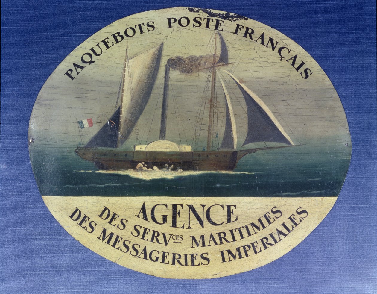 Signera för postbåtstjänsten som drivs av Agence des Services Maritimes des Messageries Imperiales av French School