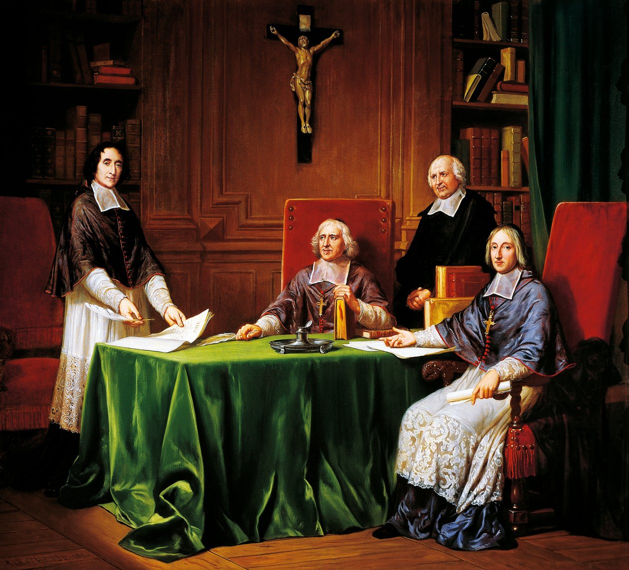 Undertecknande av Issys artiklar hölls 1697 mellan Jacques Benigne Bossuet (biskop av Meaux), Louis-Antoine Noailles (biskop av Chalons) Francois Fenelon (ärkebiskop av Cambrai) av French School