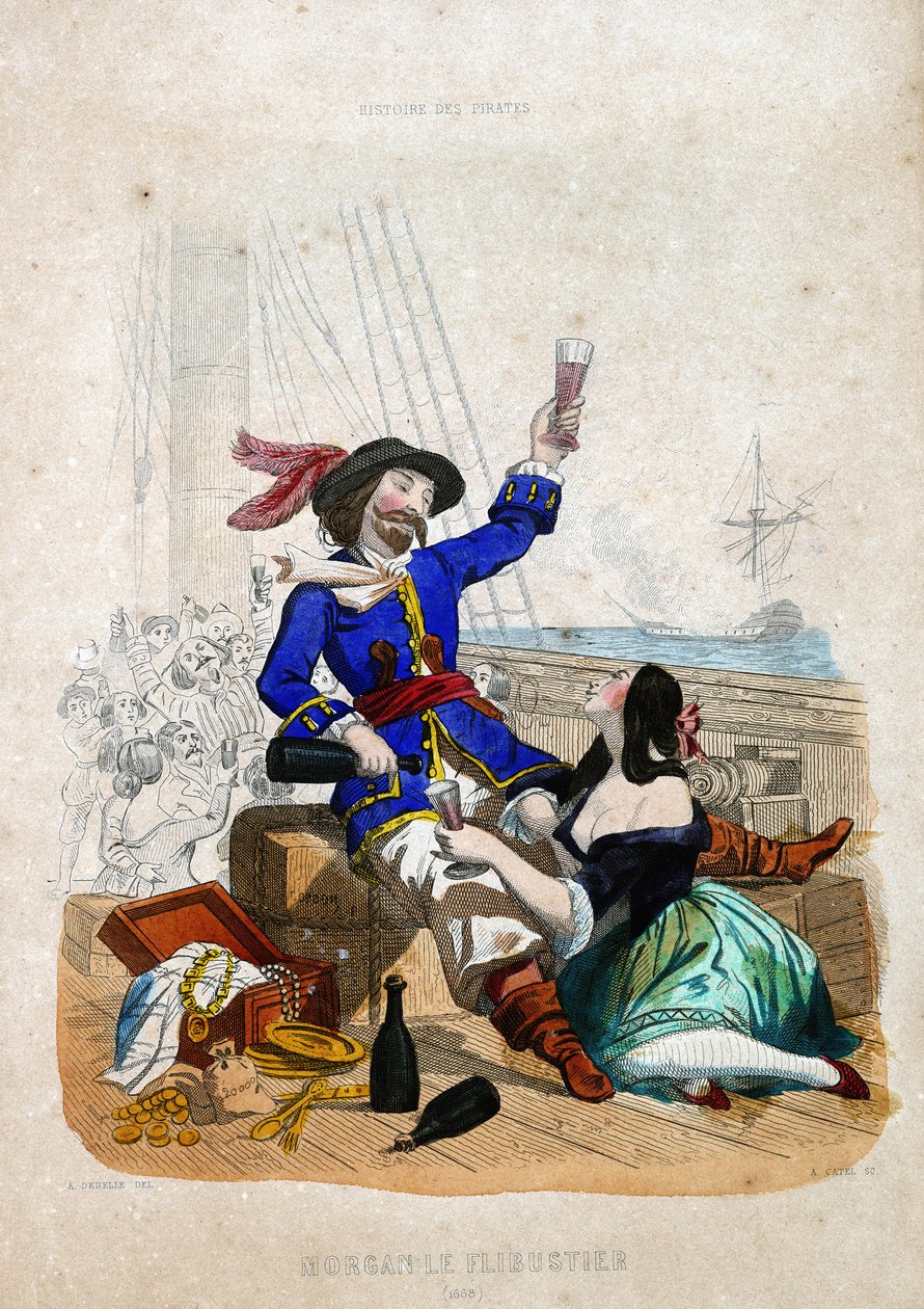 Sir Henry Morgan (1635-1688) (Morgan the flibustier): infödd i Wales i "History of Pirates and Privateers of the Ocean and the Mediterranean" av P. Christian av French School