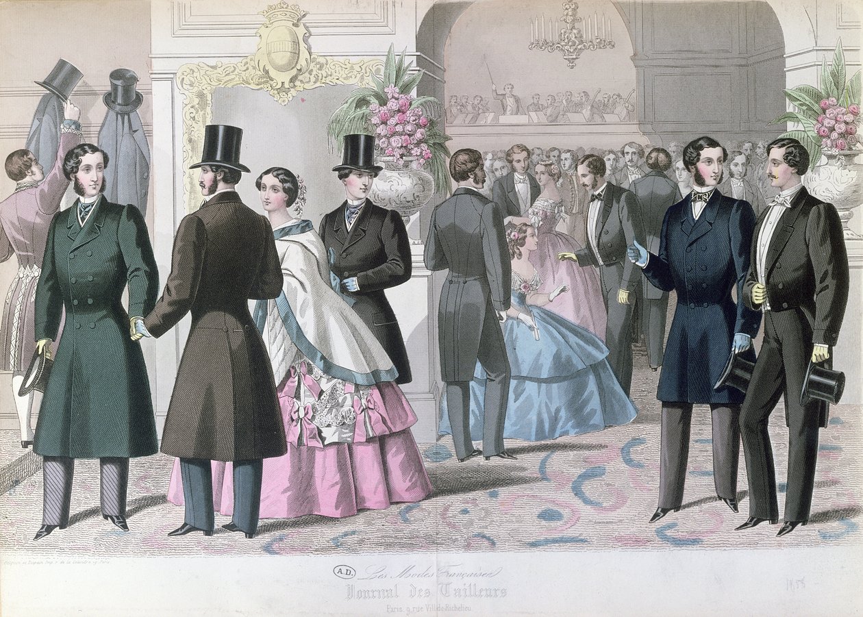 Soiree Mondaine, 1858 (färggravyr) av French School
