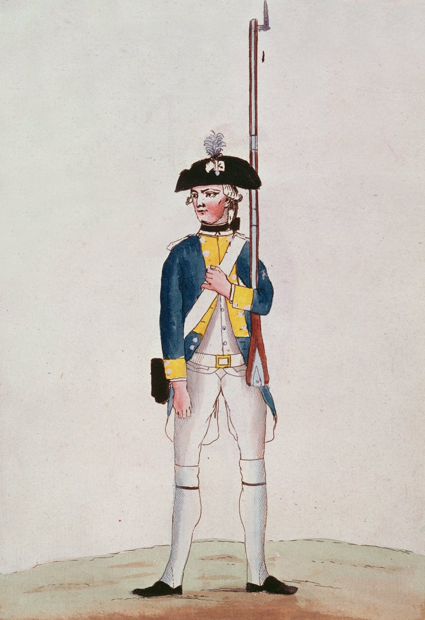 Soldat från Regementet Royal-Deux-Ponts, c.1780 av French School