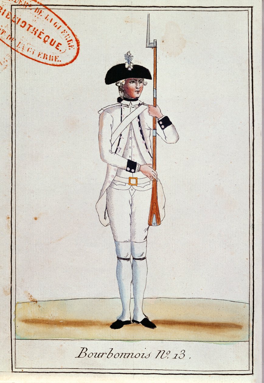 Soldat vid Regiment de Bourbonnois, c.1780 av French School