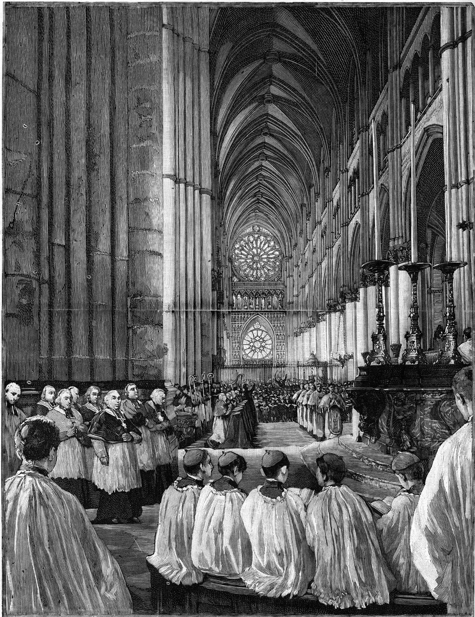 Högtidlig avrättning vid Cathedrale de Reims av Gounods mässa känd som Jeanne d