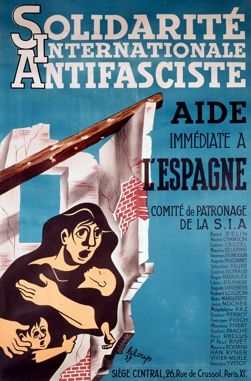 Solidarite Internationale Antidasciste", antifascistisk affisch av French School