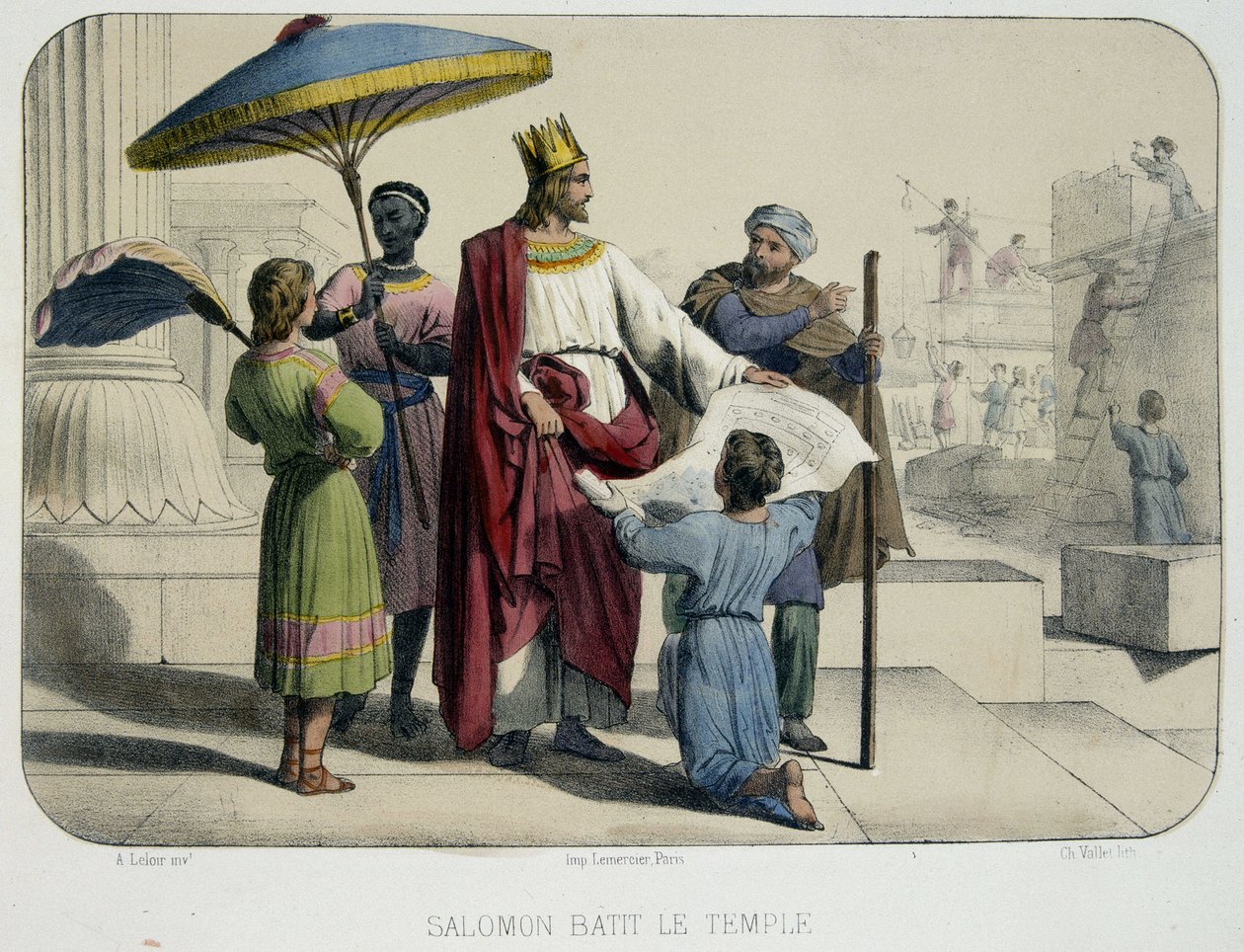 Salomo byggde templet (byggarbetsplatsen i bakgrunden) av French School