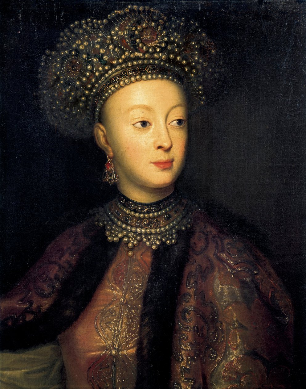 Sophia Alekseyevna från Ryssland (olja på duk) av French School