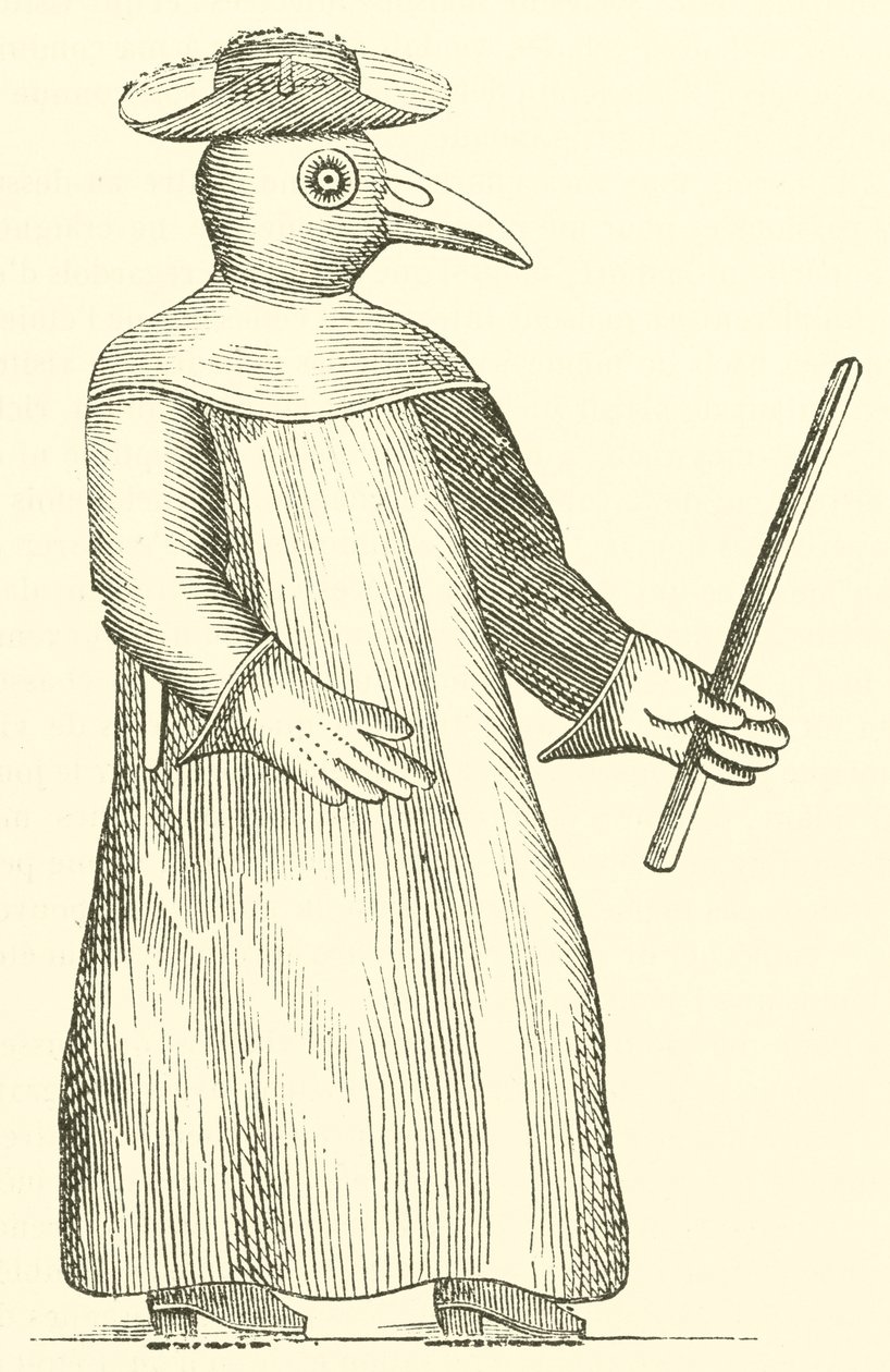 Under denna gravyr, som fungerar som frontispice till Treatise on the Plague av French School