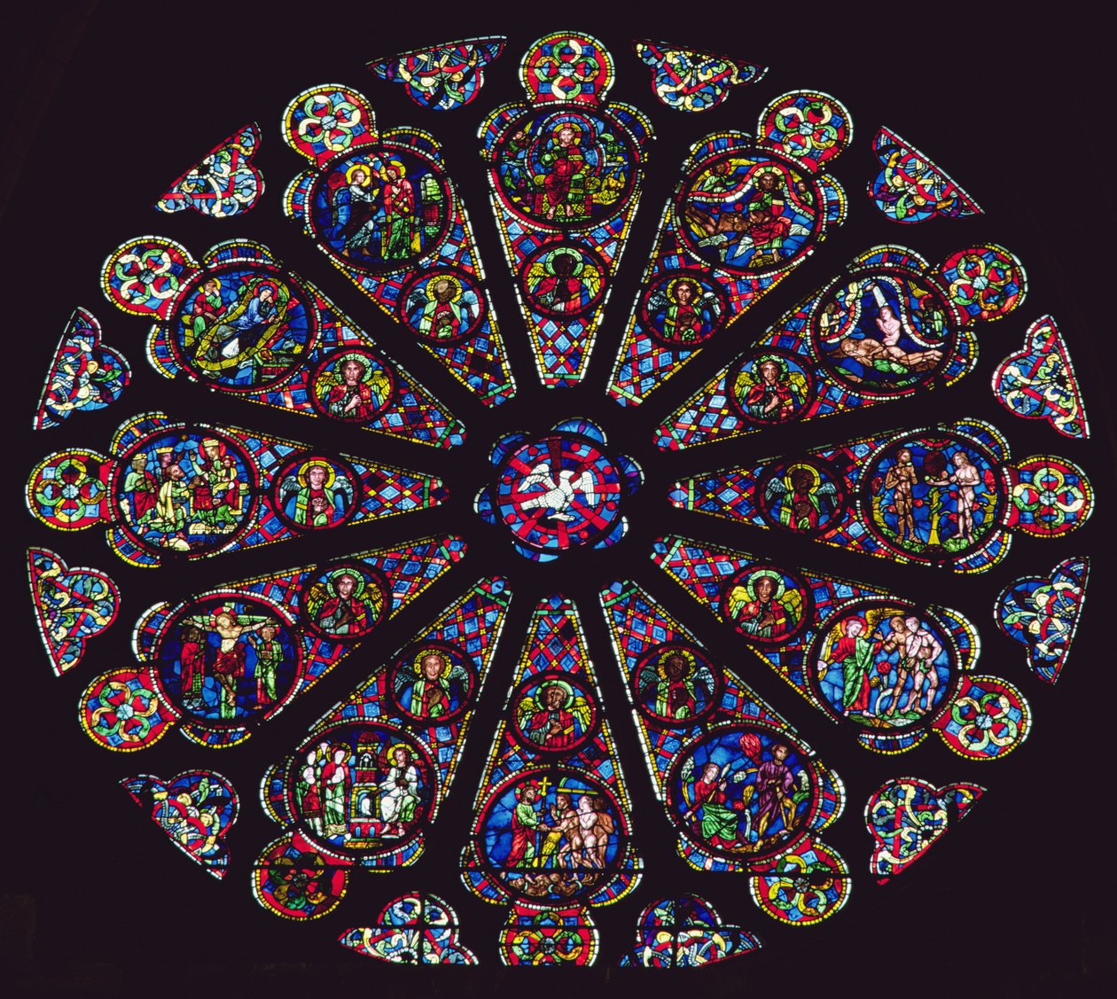 Södra rosenfönster, 1235-40 av French School