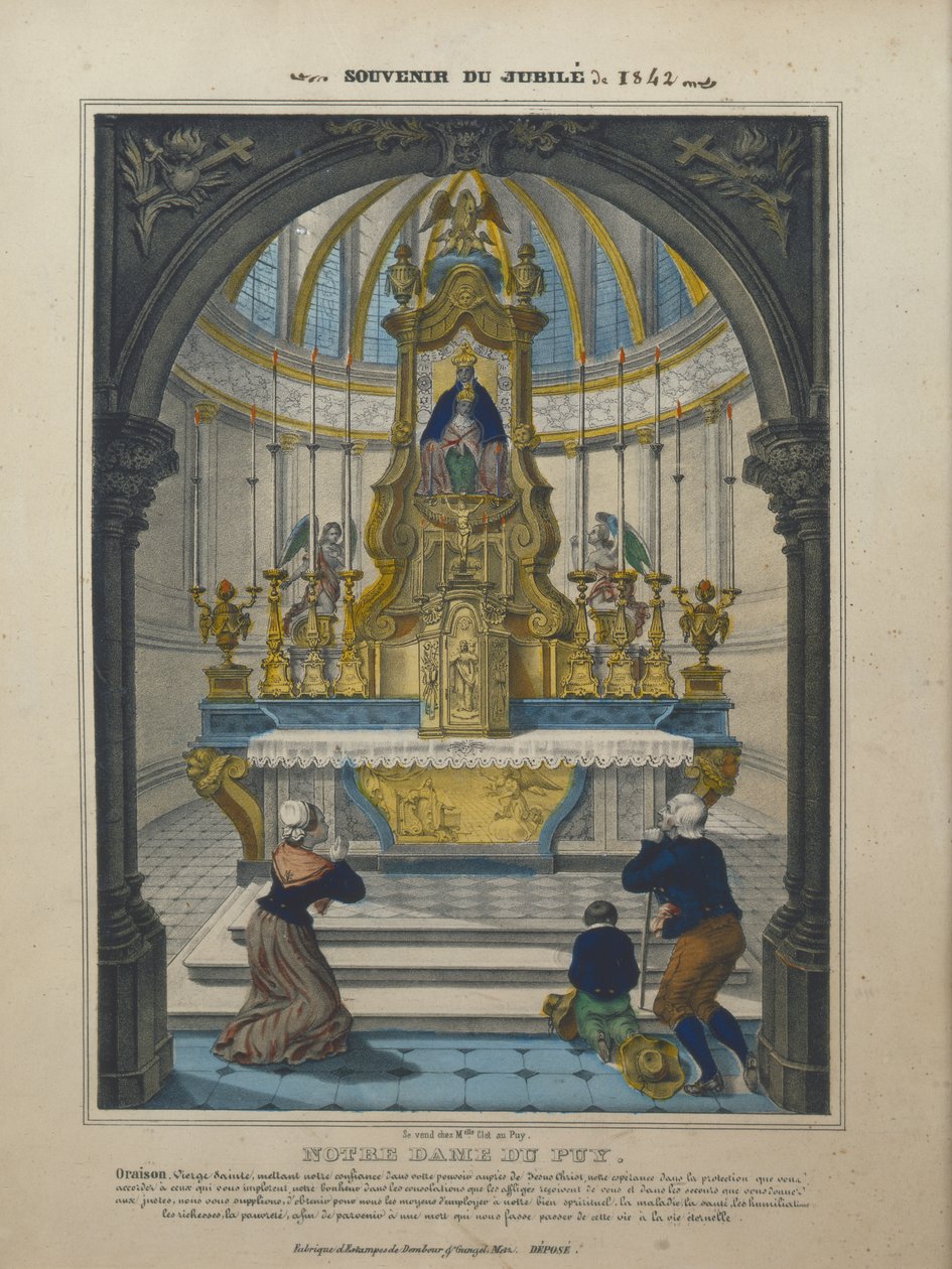 Souvenir of the Jubilee of Our Lady of Puy in 1842  av French School